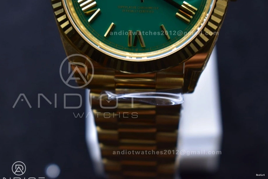 228238 THBF Green YG on (Gain VR3255 President 40 Weight) Edition Dial Day 1:1 Roman Date Bracelet Best 0119